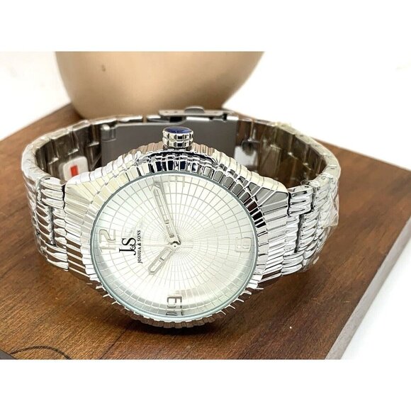Joshua & Sons Men's Watch JS99SS Quartz Silver Stainless Steel 44mm - Picture 8 of 14